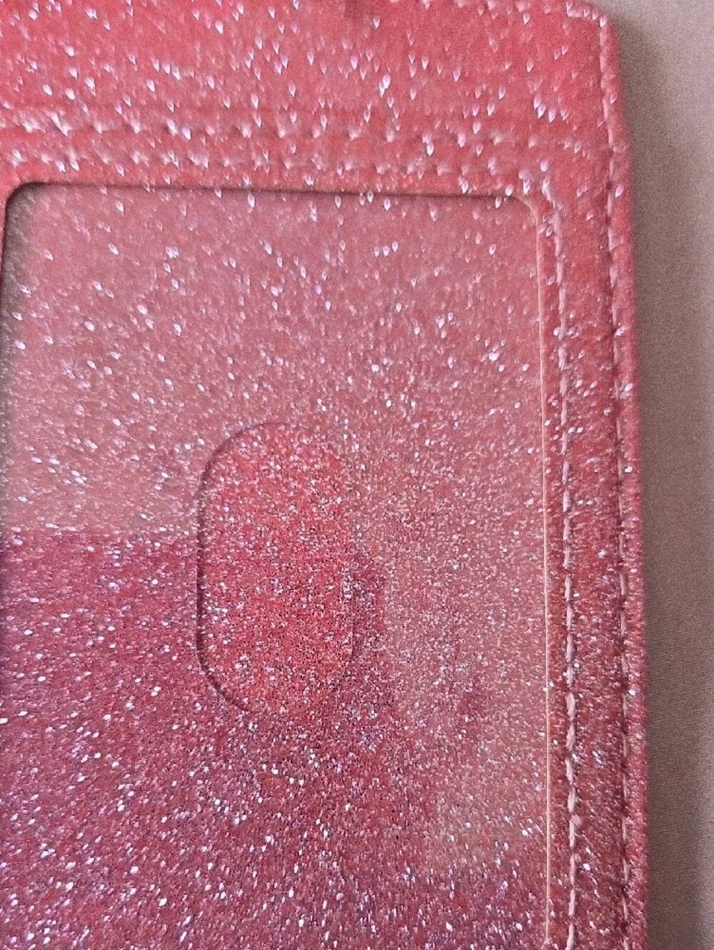 Pink Glitter ID Badge Holder with Lanyard